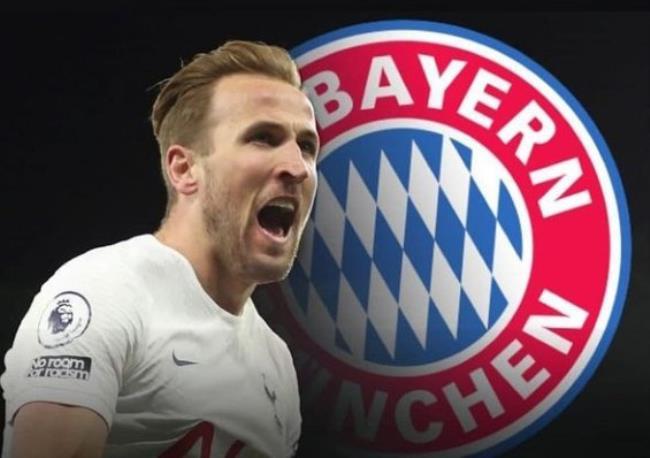Montaje de Harry Kane con el escudo del Bayern de Múnich