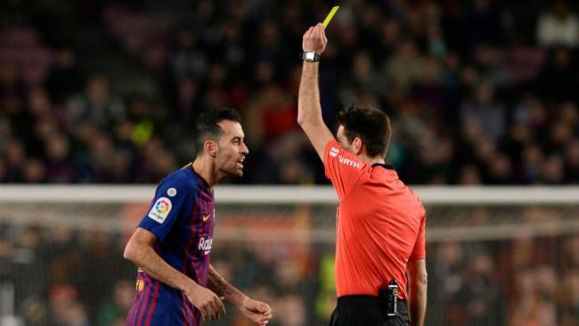 Busquets durante el partido contra el Rayo Vallecano