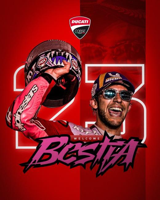 Ducati anunciando a Bastianini