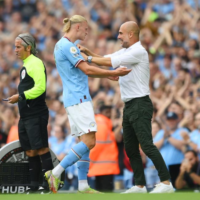 Pep Guardiola y Haaland