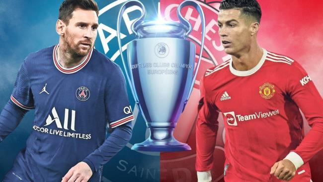 Montaje de CR7 y Messi con la Champions League de fondo