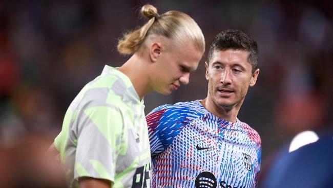 Haaland y Robert Lewandowski