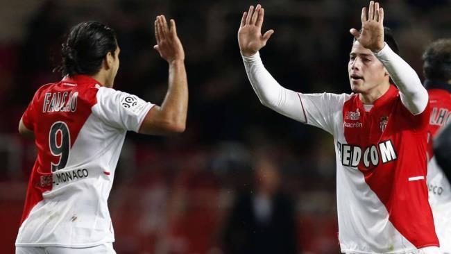 James Rodríguez y Falcao durante su etapa en el Mónaco