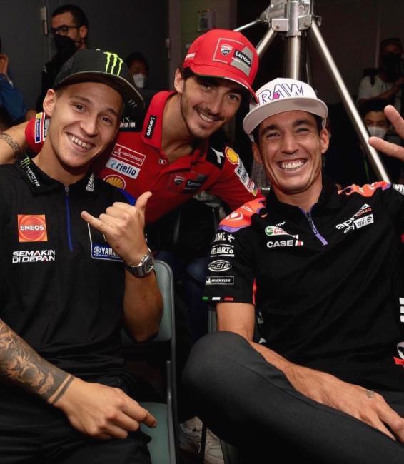 Quartararo, Bagnaia y Espargaró