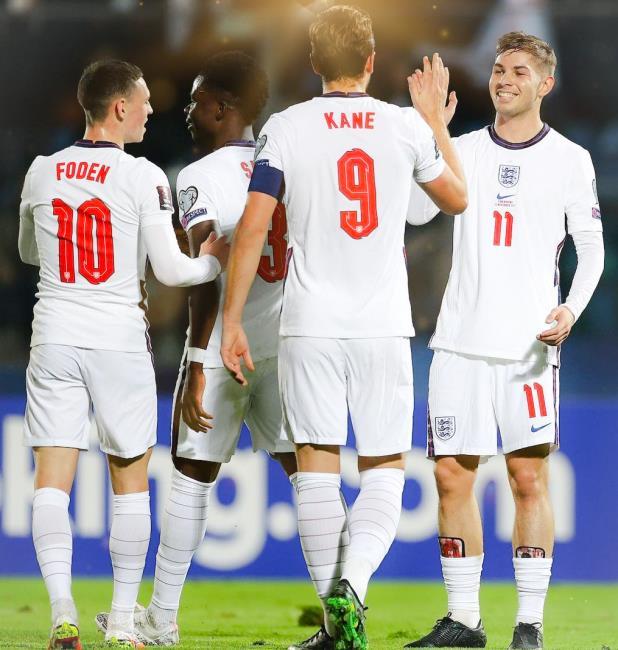 Foden y Harry Kane en un partido con Inglaterra