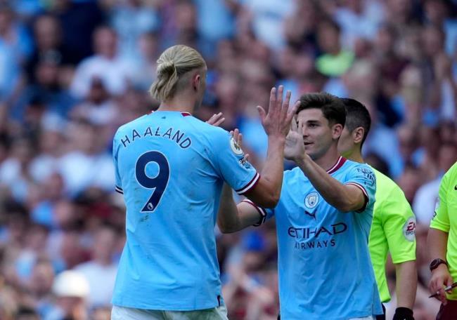 Haaland y Julián Álvarez