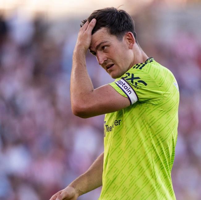 Harry Maguire en un partido con el United este año