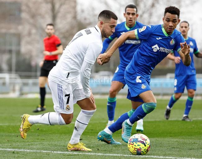 Hazard contra el Getafe en la pretemporada invernal del Real Madrid