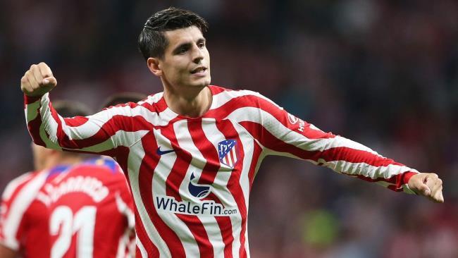 Álvaro Morata celebra un gol con el Atlético 
