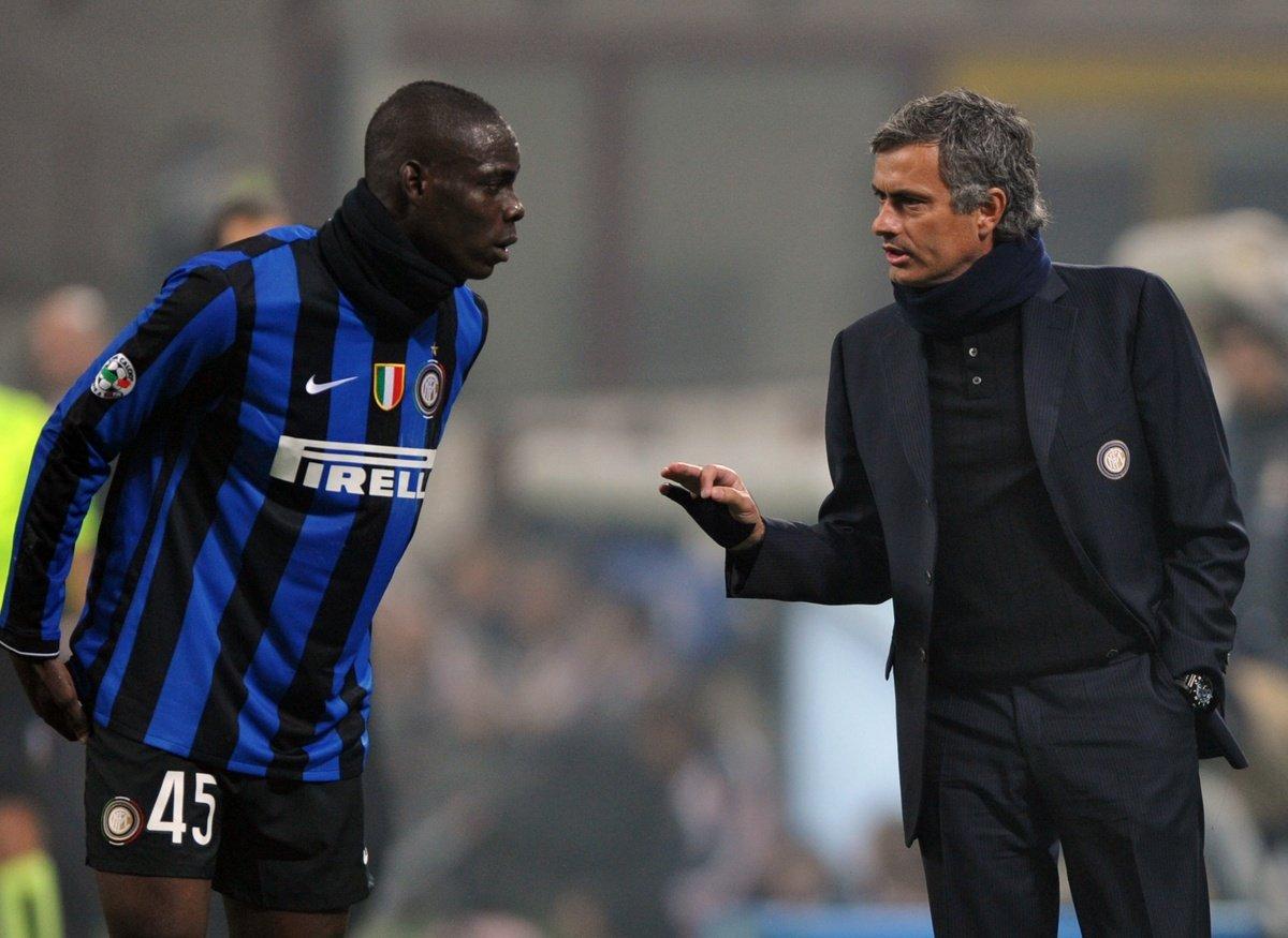 Balotelli y Mourinho en el Inter.