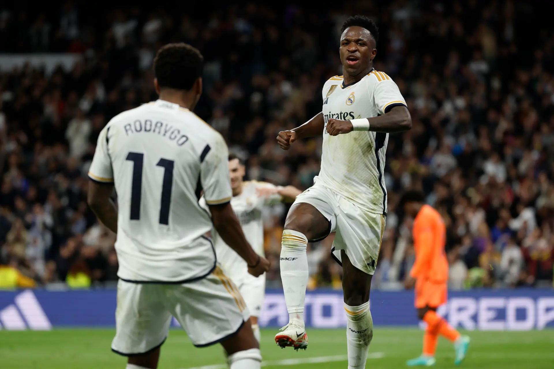 Rodrygo Goes y Vin&iacute;cius J&uacute;nior