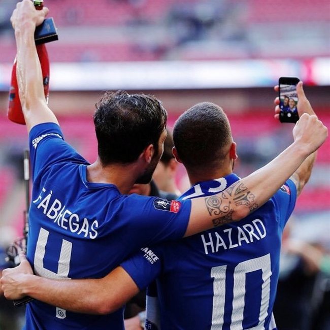 Cesc Fábregas y Eden Hazard, en el Chelsea