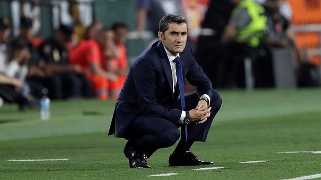 Ernesto Valverde, con el Barça