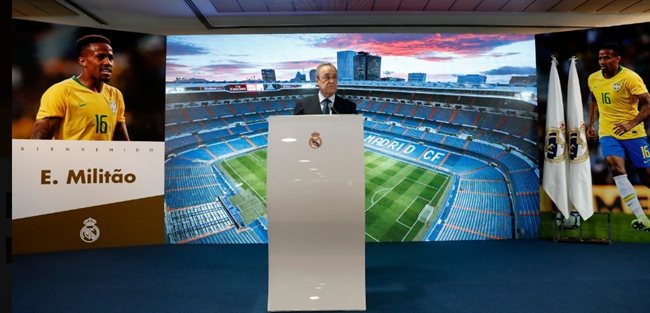 Florentino Pérez, en un acto con el Madrid
