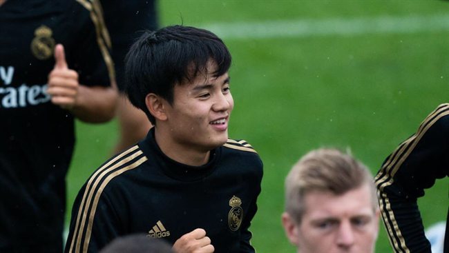 Kubo en la pretemporada del Real Madrid