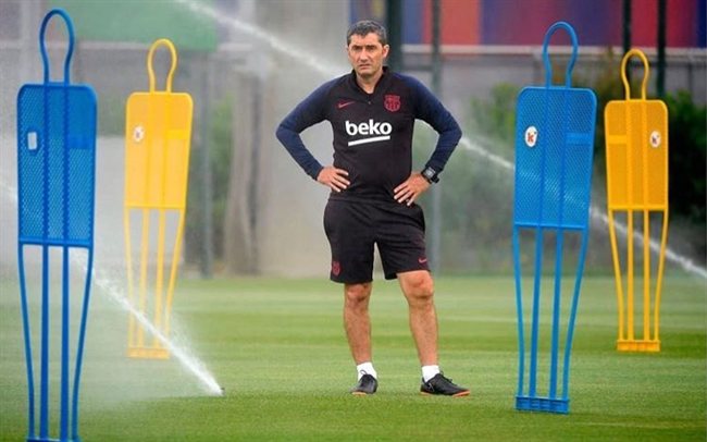 Ernesto Valverde, con el Barça