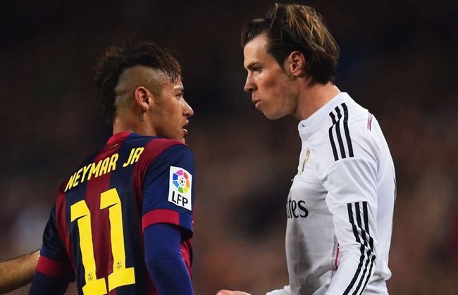 Neymar y Bale, en un derbi