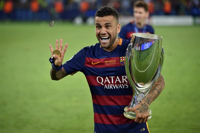 Dani Alves, con el Barça