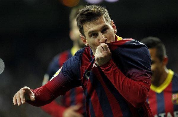 Leo Messi, tras marcar un gol