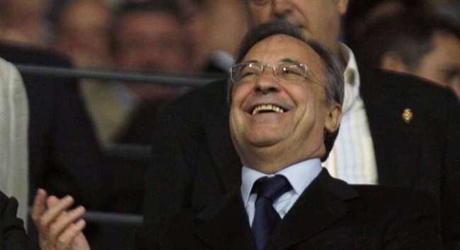 Florentino Pérez, en el palco del Bernabéu