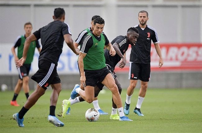 Cristiano, en un entreno