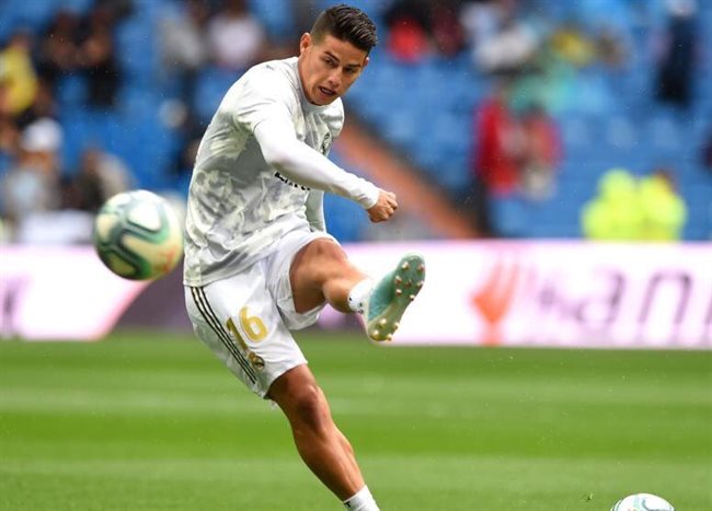 James Rodríguez, con el Madrid