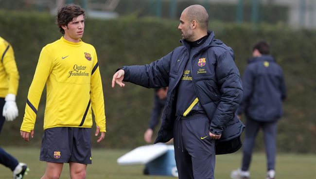 Guardiola y Sergi Roberto