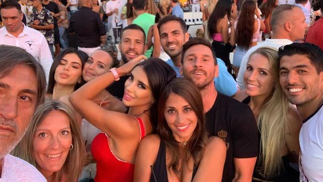 Alba, Messi y Suárez