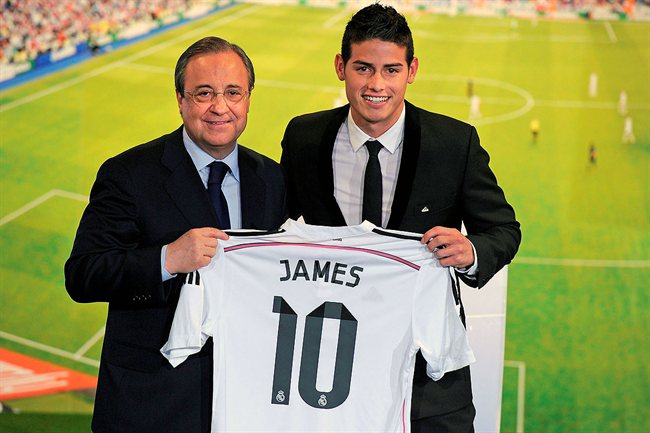 James Rodríguez, el día de su presentación con el Real Madrid.