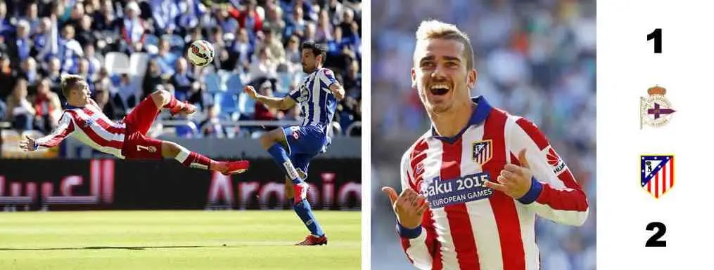 1-2: Griezmann machaca al Deportivo y se prepara para el Real Madrid