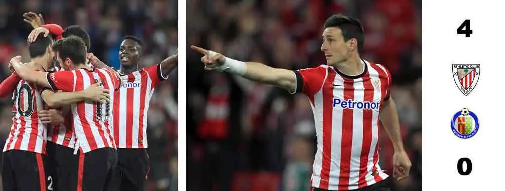 4-0: El Athletic se divierte ante el Getafe y se acerca a la Europa League
