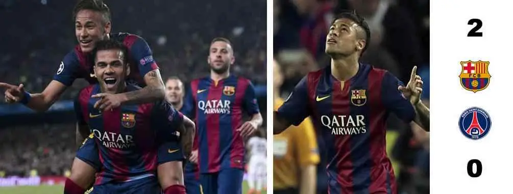 Neymar saca dos goles de la chistera para dejar fuera al PSG