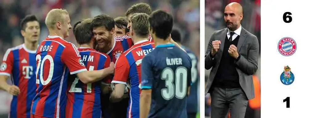 El Bayern muestra su músculo marcando seis goles al Oporto