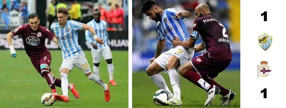 1-1: Málaga y Deportivo firman tablas en un partido muy equilibrado