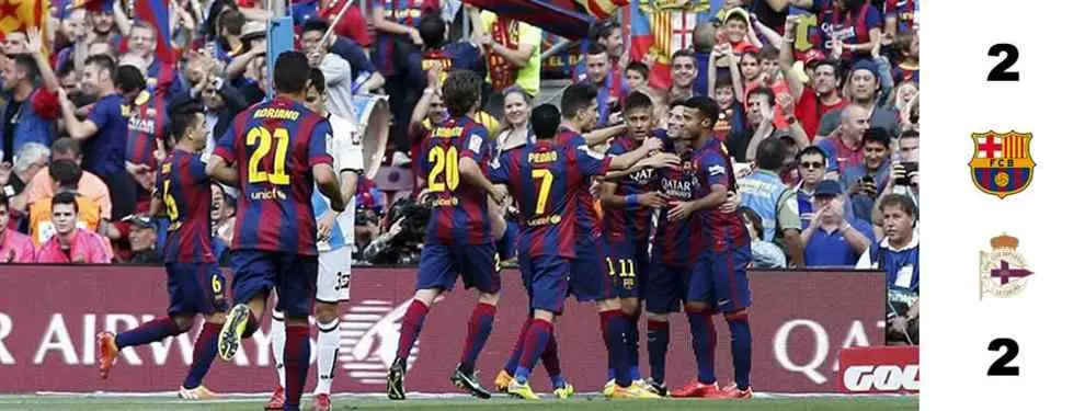 2-2: El Deportivo y Leo Messi también disfrutan de la fiesta de Xavi