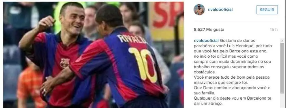 Rivaldo envía un mensaje a Luis Enrique a través de las redes sociales