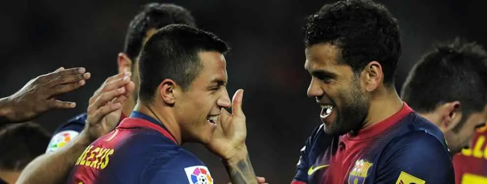 Alexis Sánchez se ofrece al Barça utilizando a Alves como intermediario
