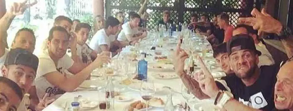 Benítez fue protagonista en la comida de los jugadores del Barça