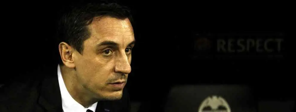 El primer mensaje con 'bala' de Gary Neville a Jorge Mendes en Valencia