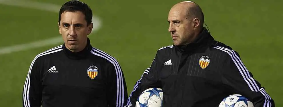 Una curva peligrosa de Gary Neville puede incendiar el vestuario del Valencia