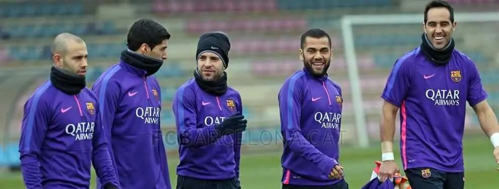 El vestuario del Barça se convierte en un club de fans de Zidane