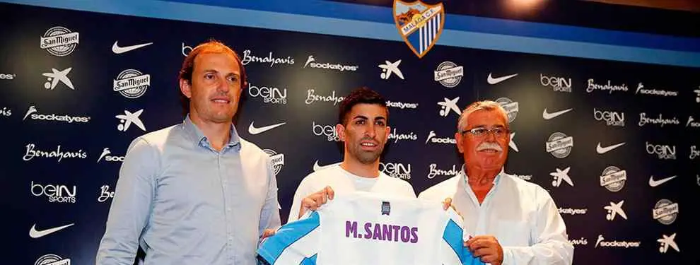 Así ha sido 'apadrinado' Michael Santos en el vestuario del Málaga