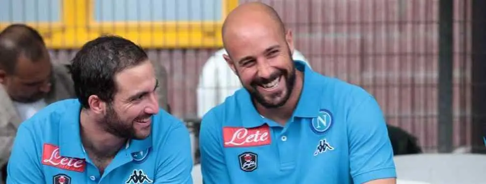 El insulto de Pepe Reina a Gonzalo Higuaín por fugarse del Nápoles