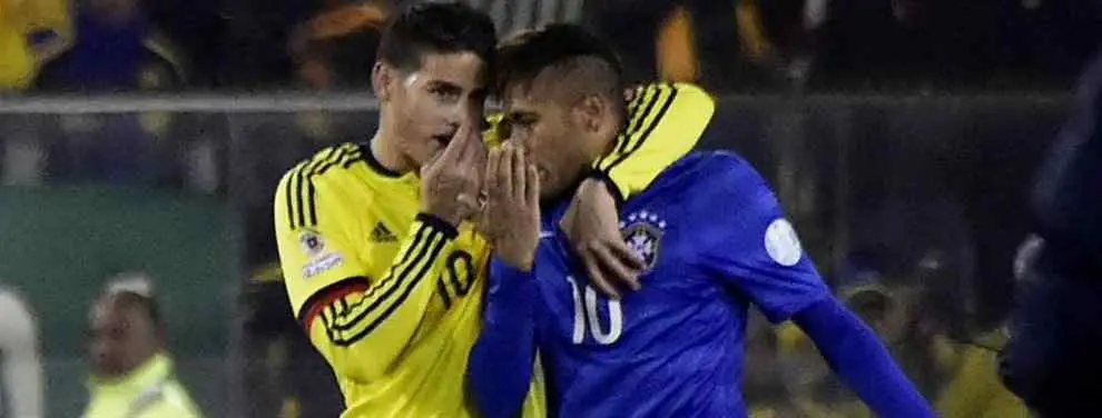La charla privada de Neymar con James Rodríguez tras el Brasil-Colombia