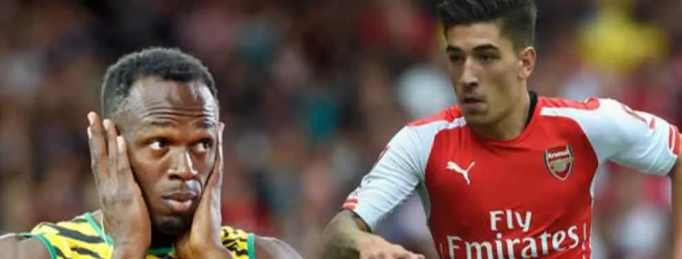 Héctor Bellerín se pone chulo con Usain Bolt
