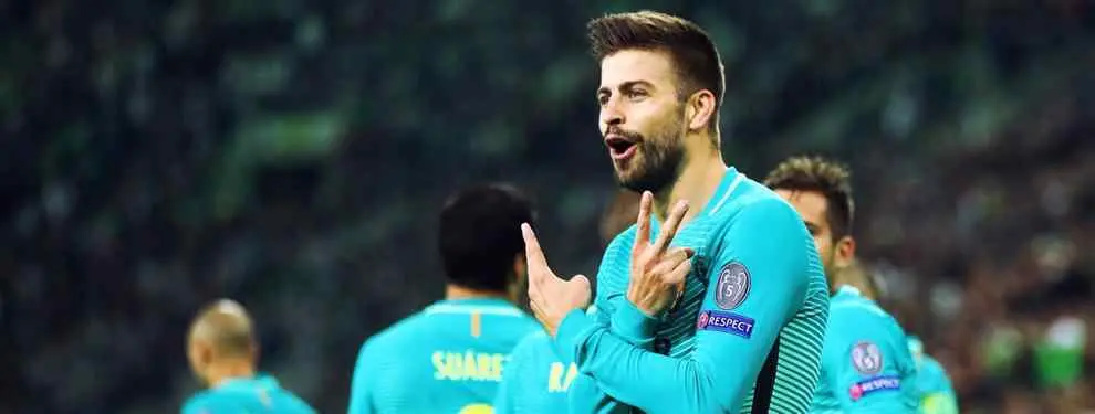 La curiosa felicitación de Rafinha a Piqué por el gol ante el Mönchengladbach