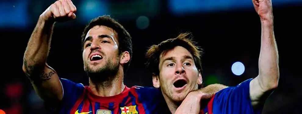 El Real Madrid (y Cristiano) se cuelan en la foto de Messi y Piqué con Cesc