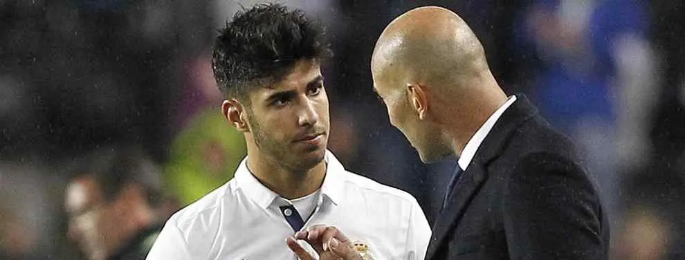Zidane lanza una bomba (con mensajito) a espaldas de Marco Asensio