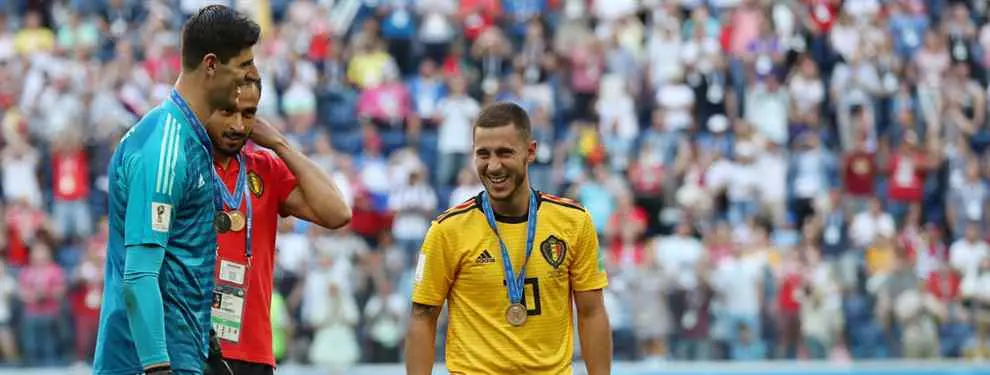 Courtois (y es su amigo) también alucina: lo que Hazard pide a Florentino Pérez para ir al Madrid