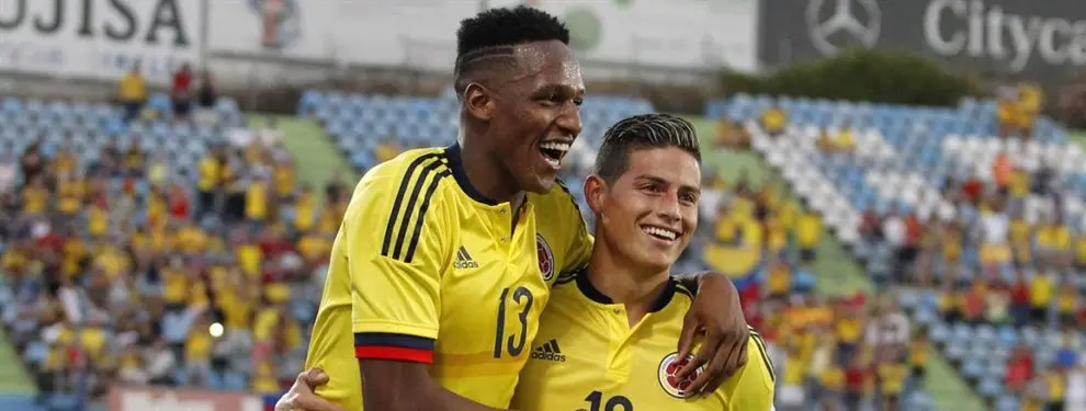 El feo de James Rodríguez a Yerry Mina (y es de los gordos)